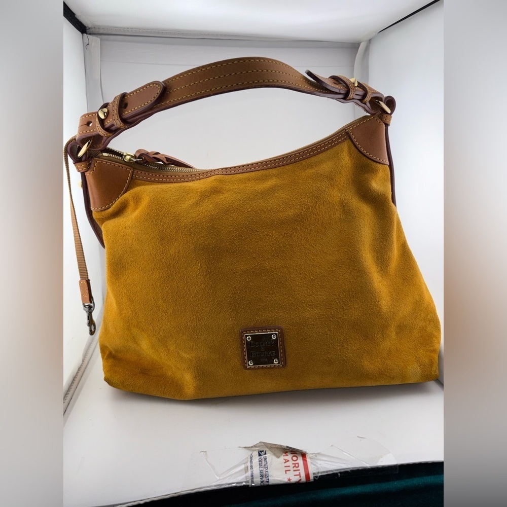 Dooney And Bourke Leather Shoulder Bag, Handbag Mustard - Picture 10 of 16